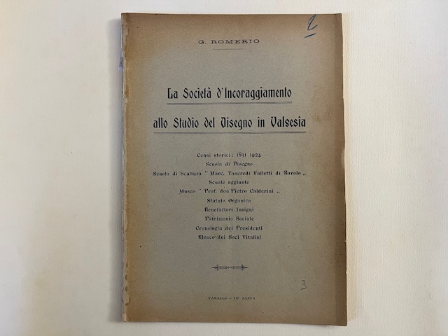 La Società d'Incoraggiamento allo Studio del disegno in Valsesia